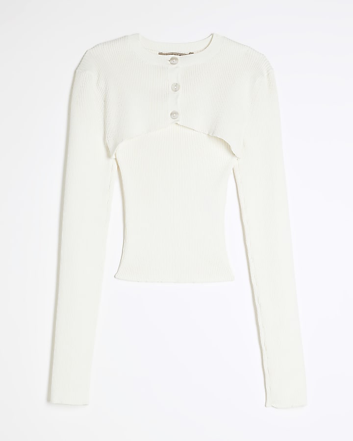 White Double Layered Top