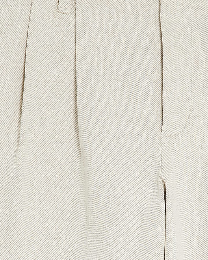 Beige Tailored Tapered Jeans