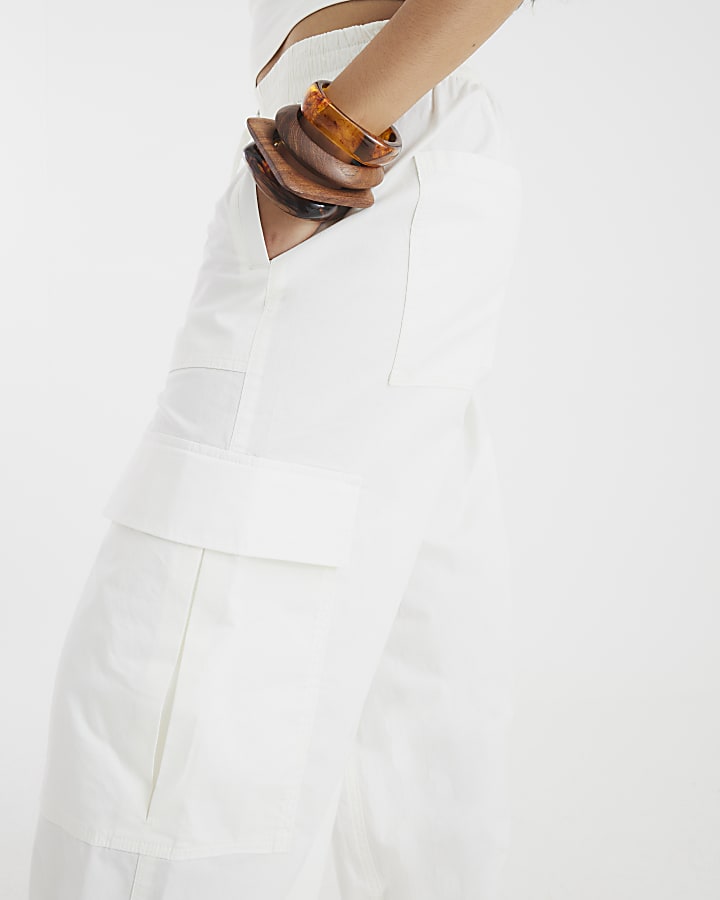 White Cargo Trousers