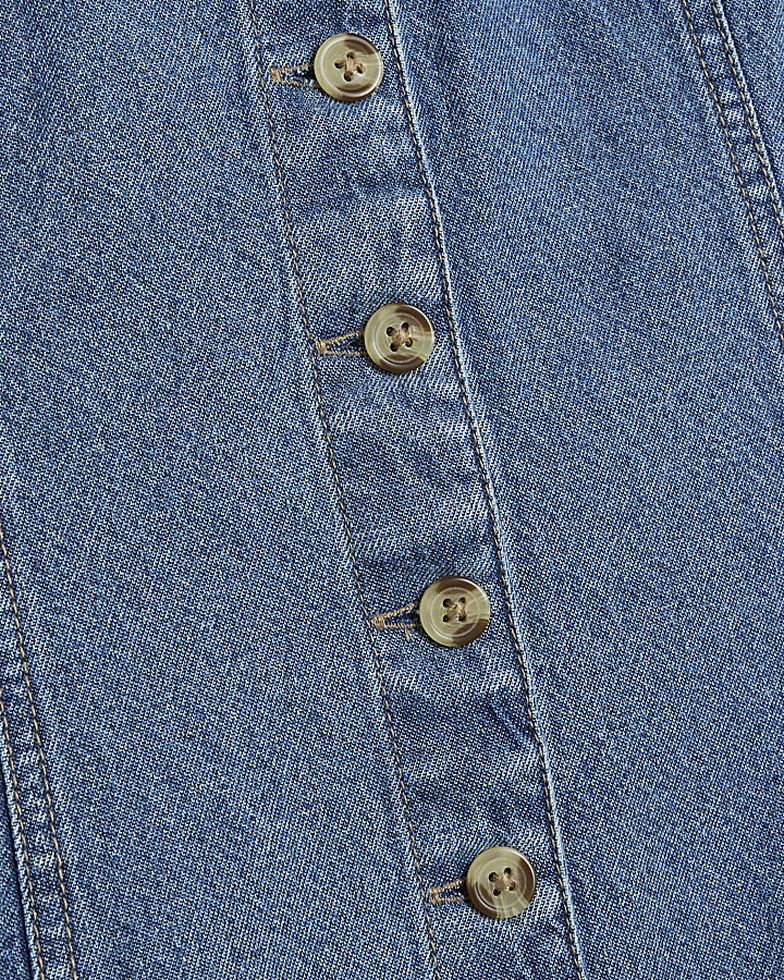 Blue Denim Button Cami Dress