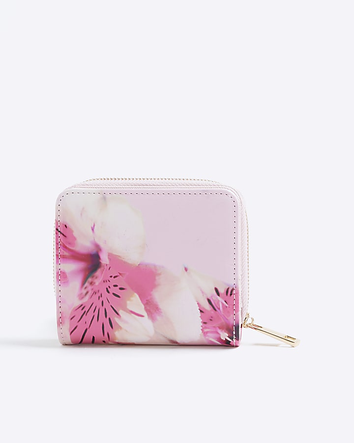 Pink Floral Patent Mini Purse