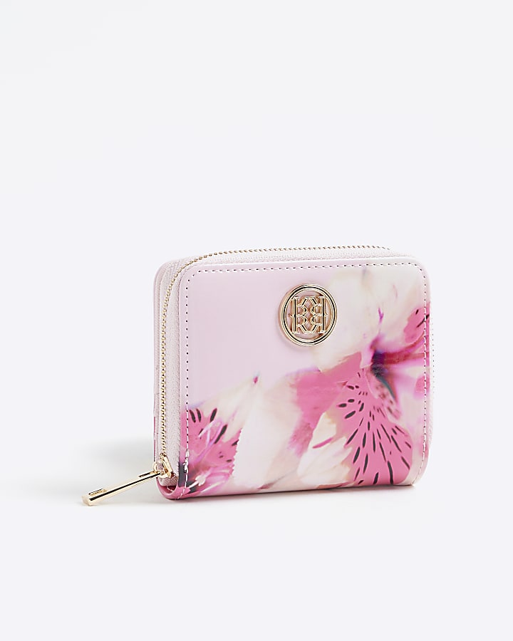 Pink Floral Patent Mini Purse