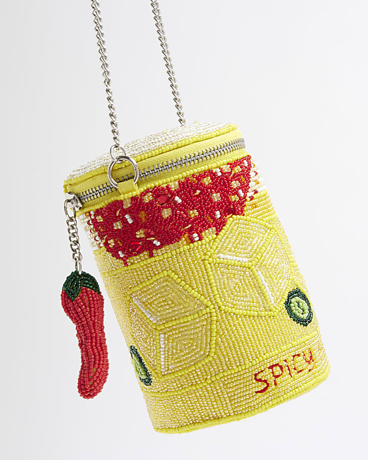 Yellow Spicy Marg Beaded Bag