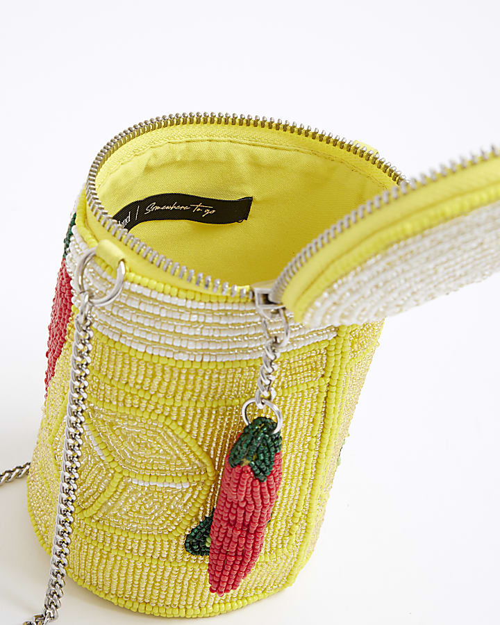 Yellow Spicy Marg Beaded Bag
