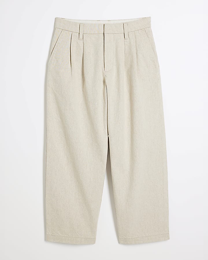 Petite Beige Tailored Tapered Jeans