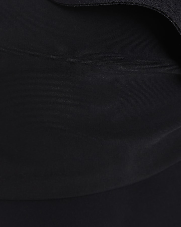 Black Frilled Scuba Bikini Top