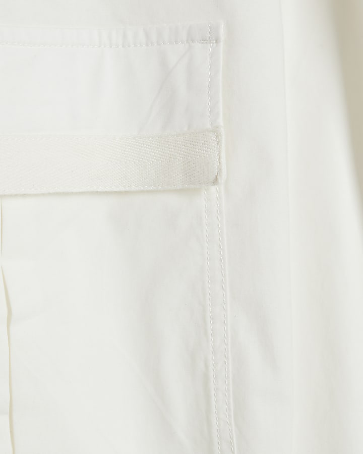 Petite White Cargo Trousers