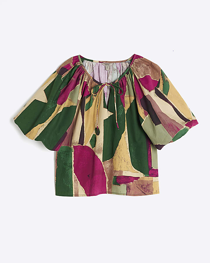 Purple Puff Sleeve Top