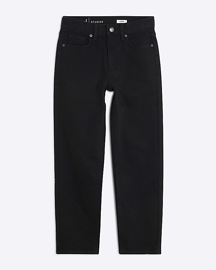 Black High Rise Slim Cropped Jeans