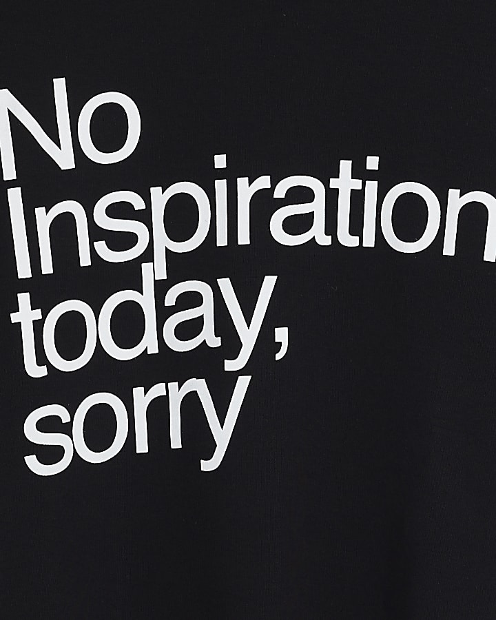 Black No Inspiration Today T-Shirt