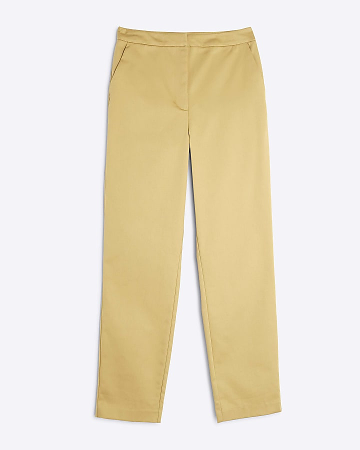Beige Slim Cigarette Trousers