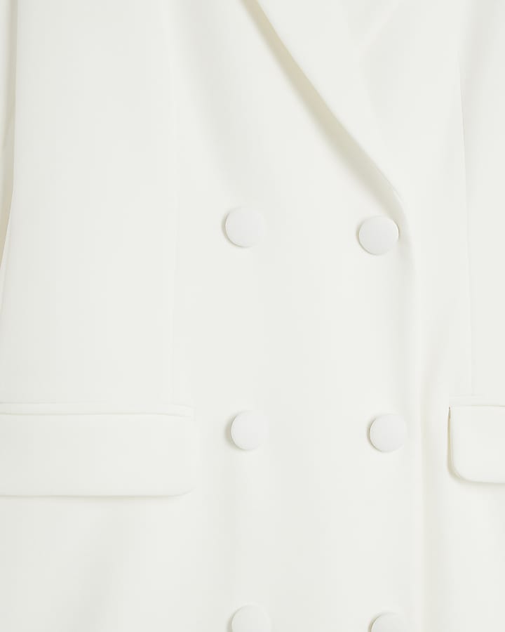 White Bow Back Blazer Mini Dress