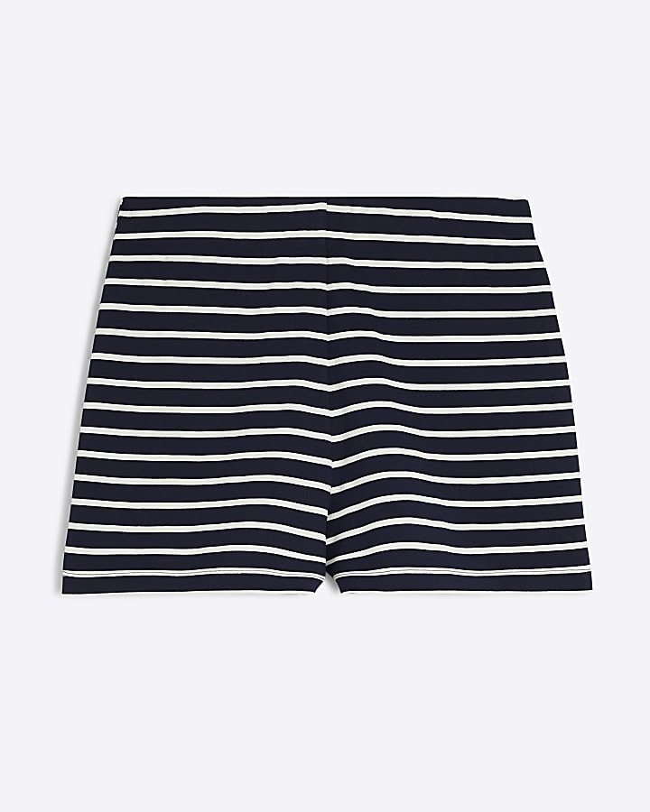 Navy Striped Shorts