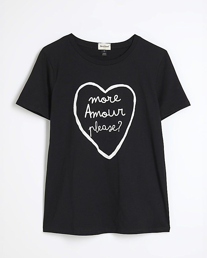 Black More Amour Please T-Shirt