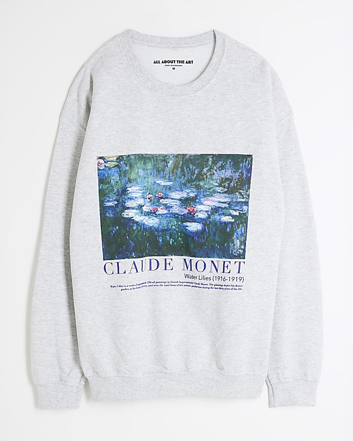 Grey Claude Monet Print Sweatshirt