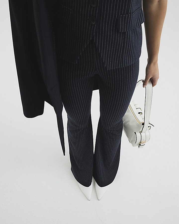 Petite Navy Pinstripe Trousers