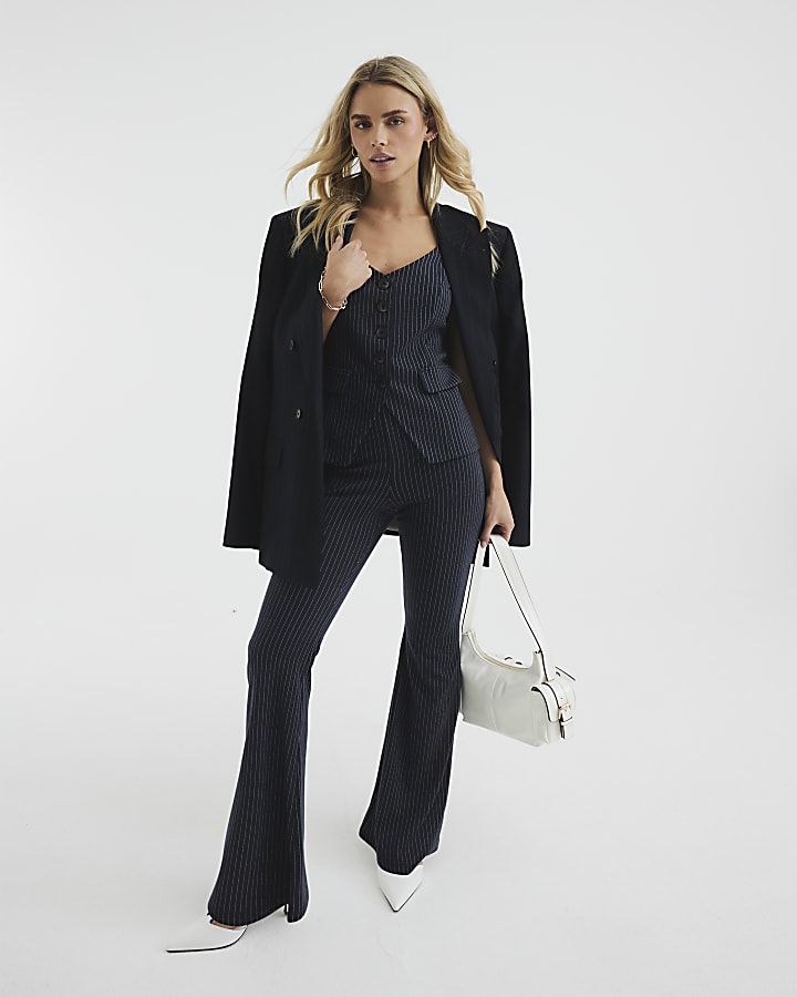 Petite Navy Pinstripe Trousers