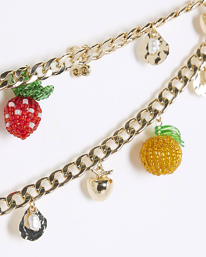 Gold Fruit Charm Chain Belt
