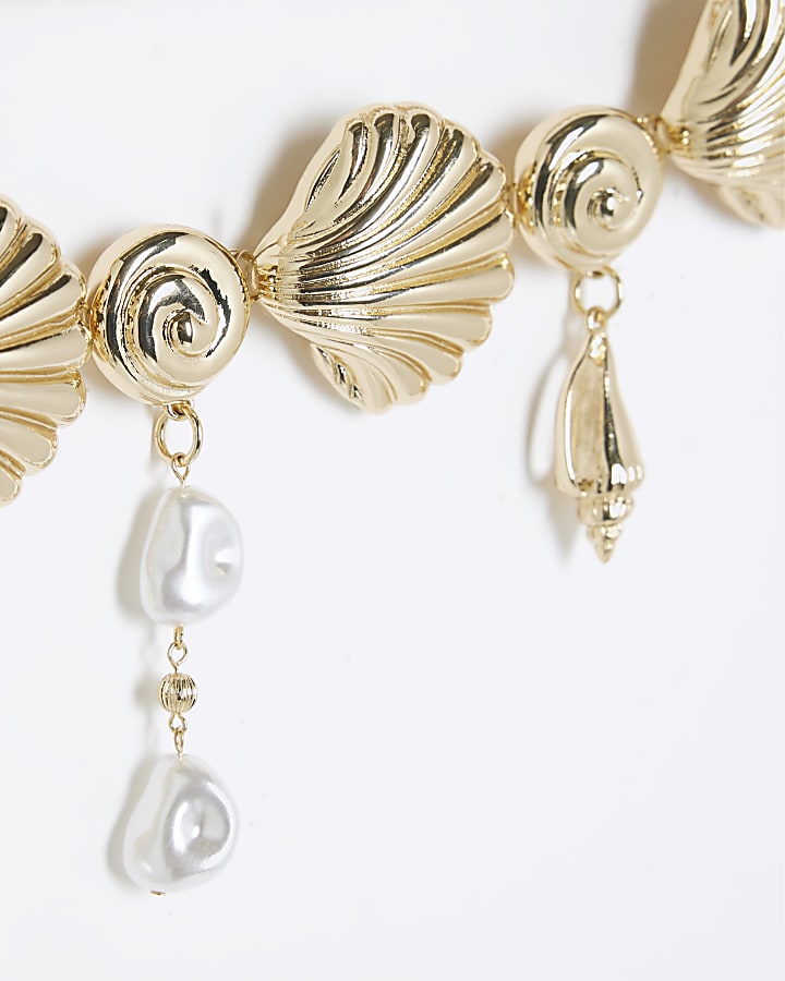 Gold Shell Charm Chain Belt