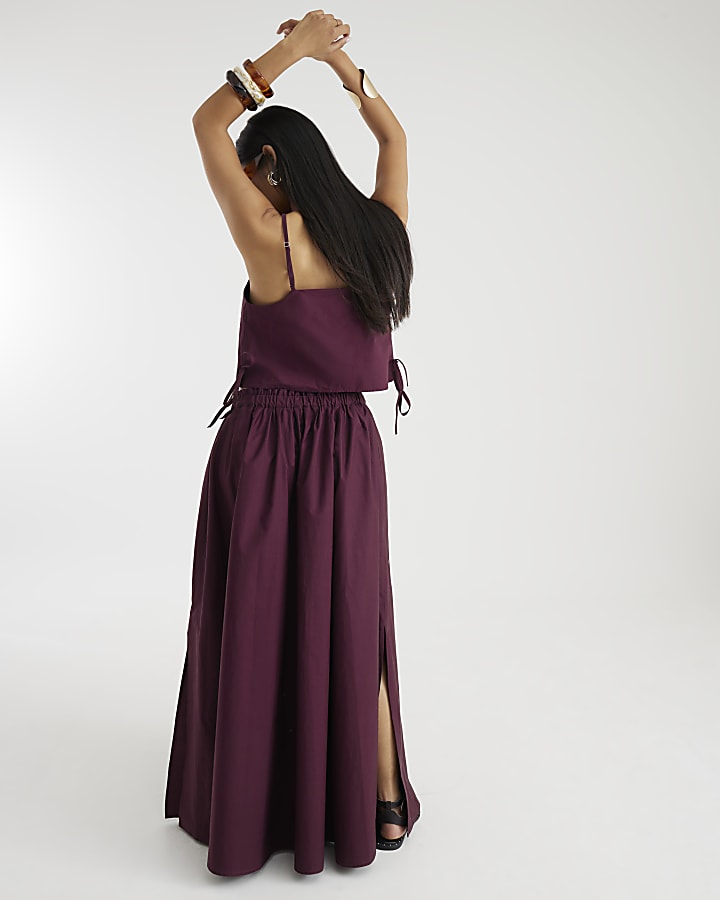 Petite Purple Sleeveless Poplin Cami Top