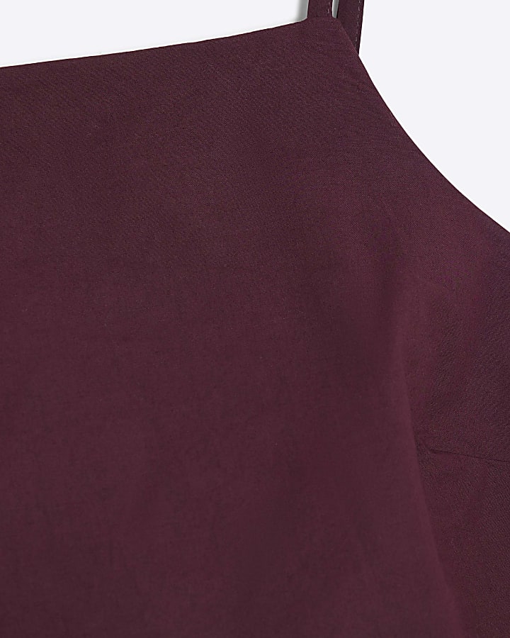 Petite Purple Sleeveless Poplin Cami Top