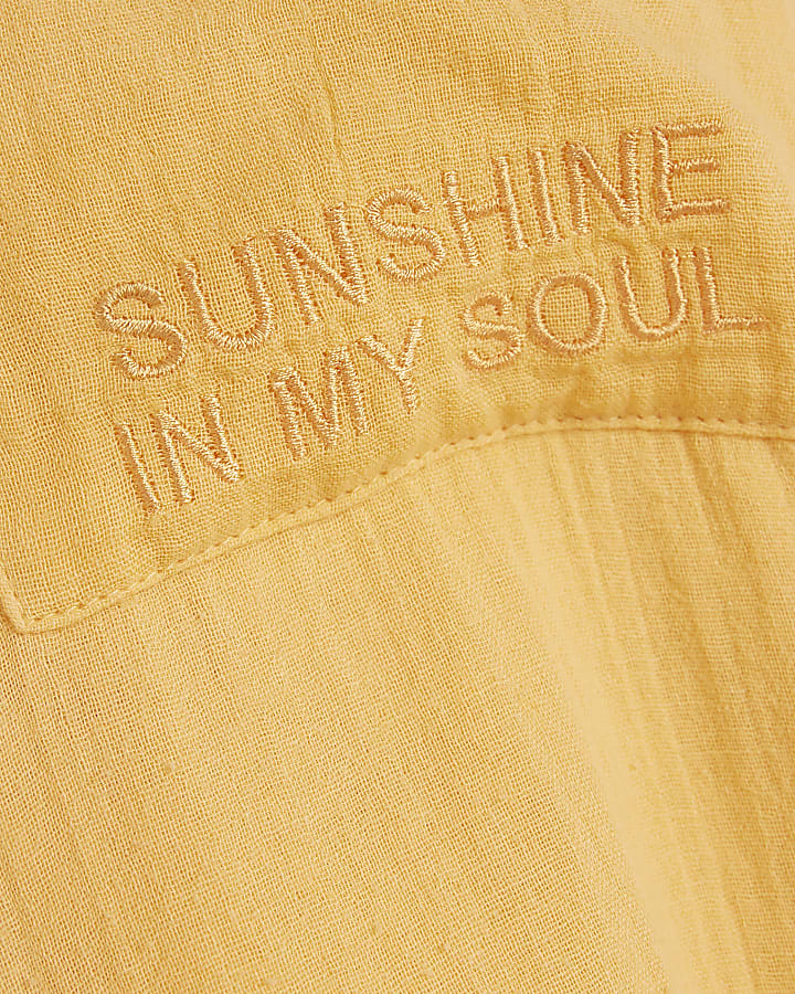 Orange Embroidered Sun Beach Shirt Set