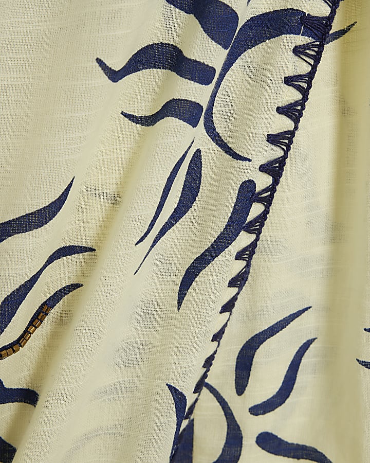 Cream Sun Print Beach Sarong