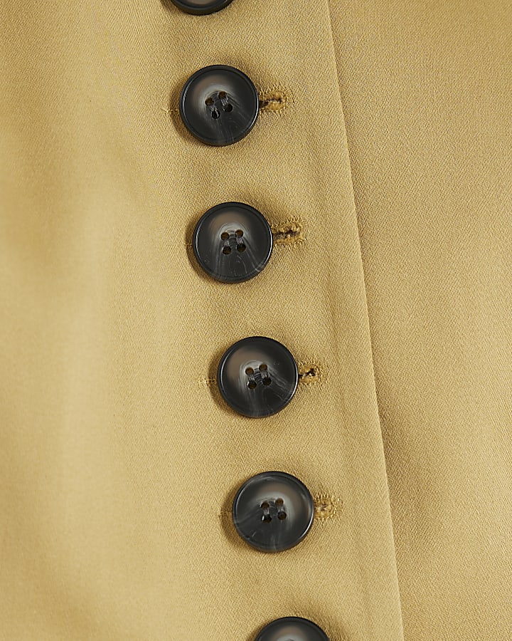Beige Halter Neck Fitted Waistcoat
