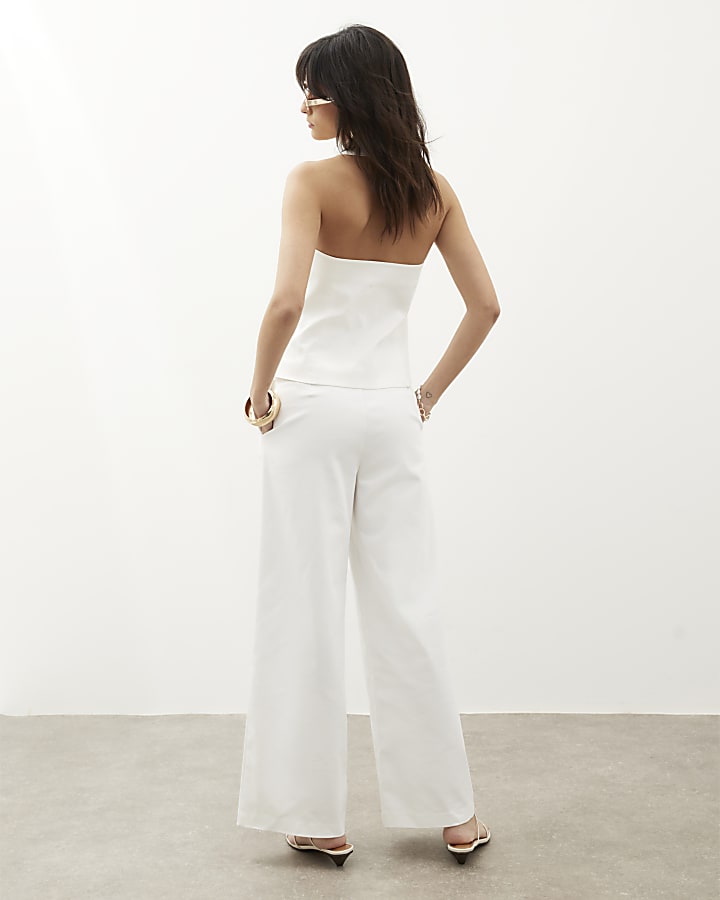 White Wide Leg Trousers