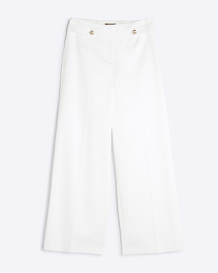 White Wide Leg Trousers