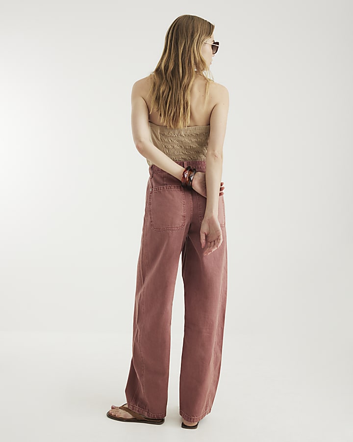 Pink High Rise Balloon Leg Jeans