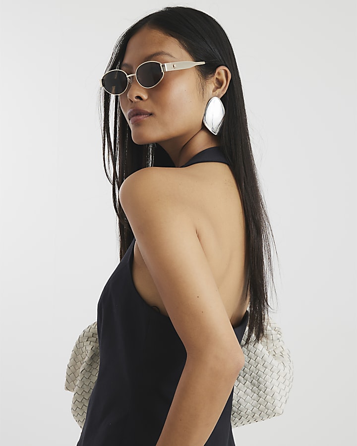 Petite Black Halter Neck Fitted Waistcoat