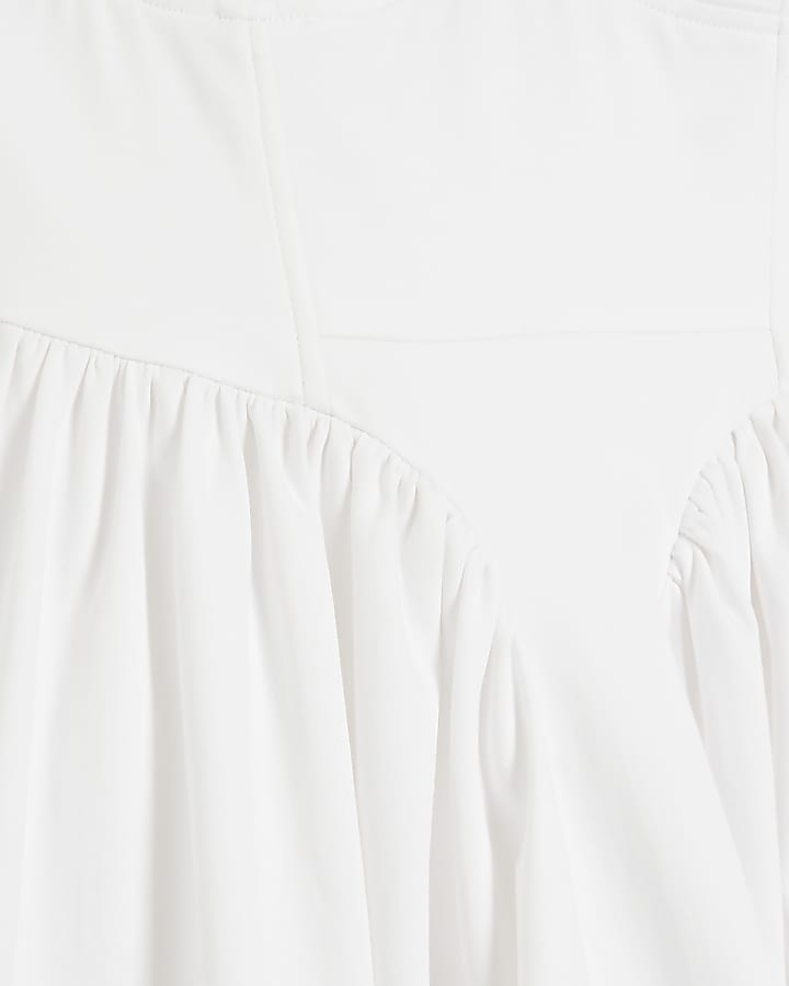 White Corset Detail Prom Midi Dress