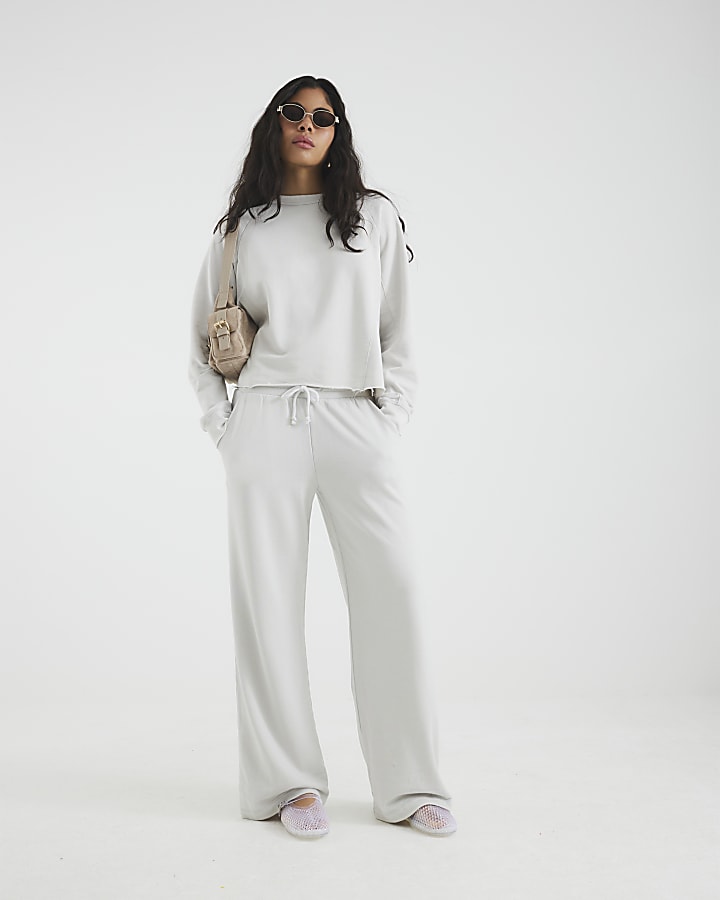 Grey Wide Leg Joggers