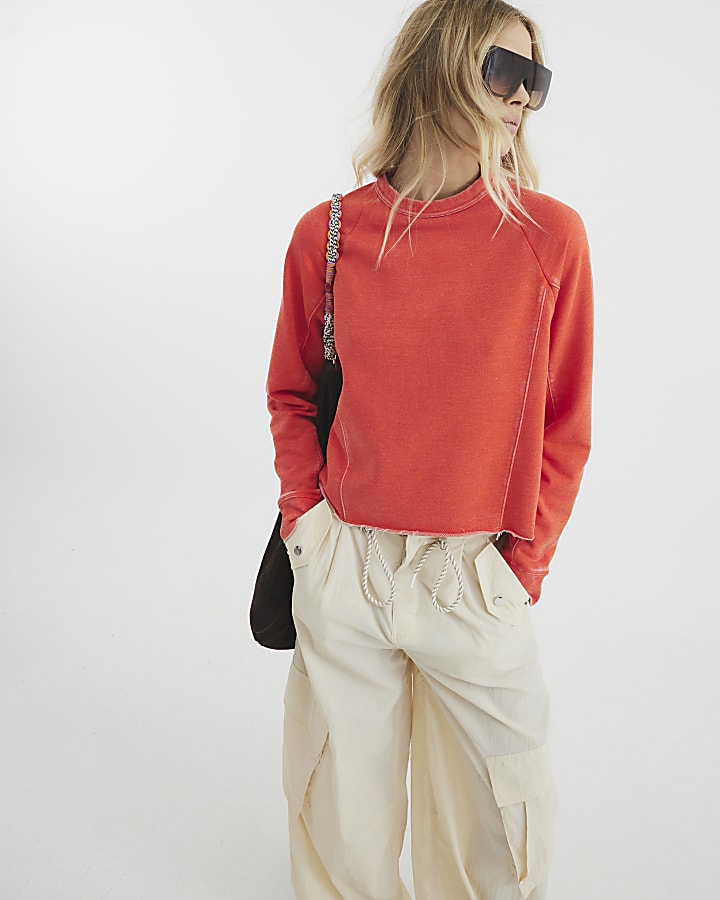 Orange Long Sleeve Sweatshirt