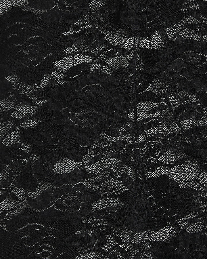 Black Lace V Neck Cami Top