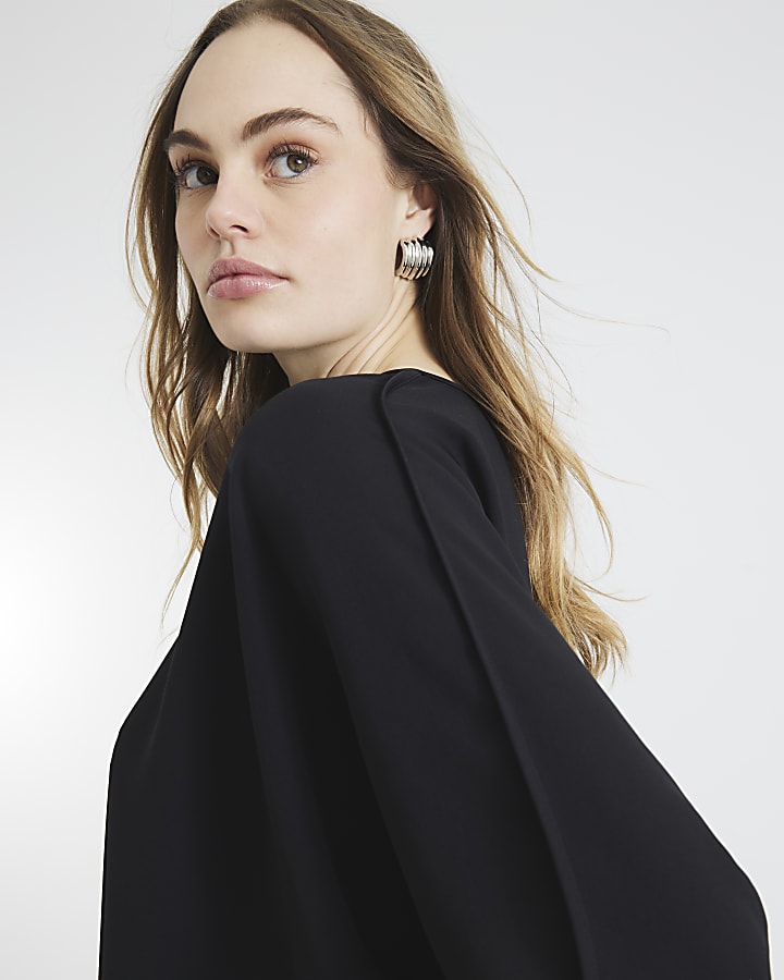 Black Batwing Top