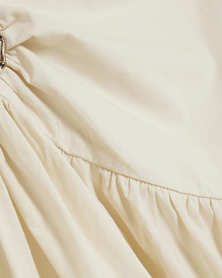 Cream Sleeveless Halter Neck Top