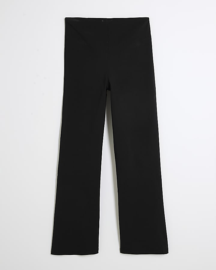 Black Bengaline Kickflare Trousers