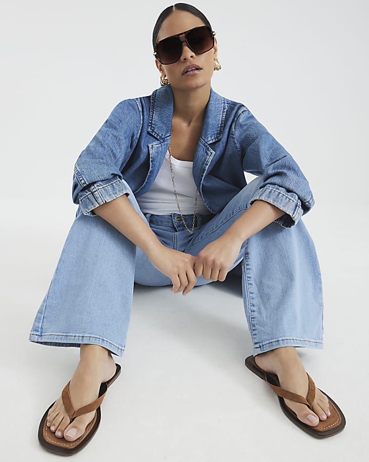 Petite Blue Mid-Rise Bootcut Jeans