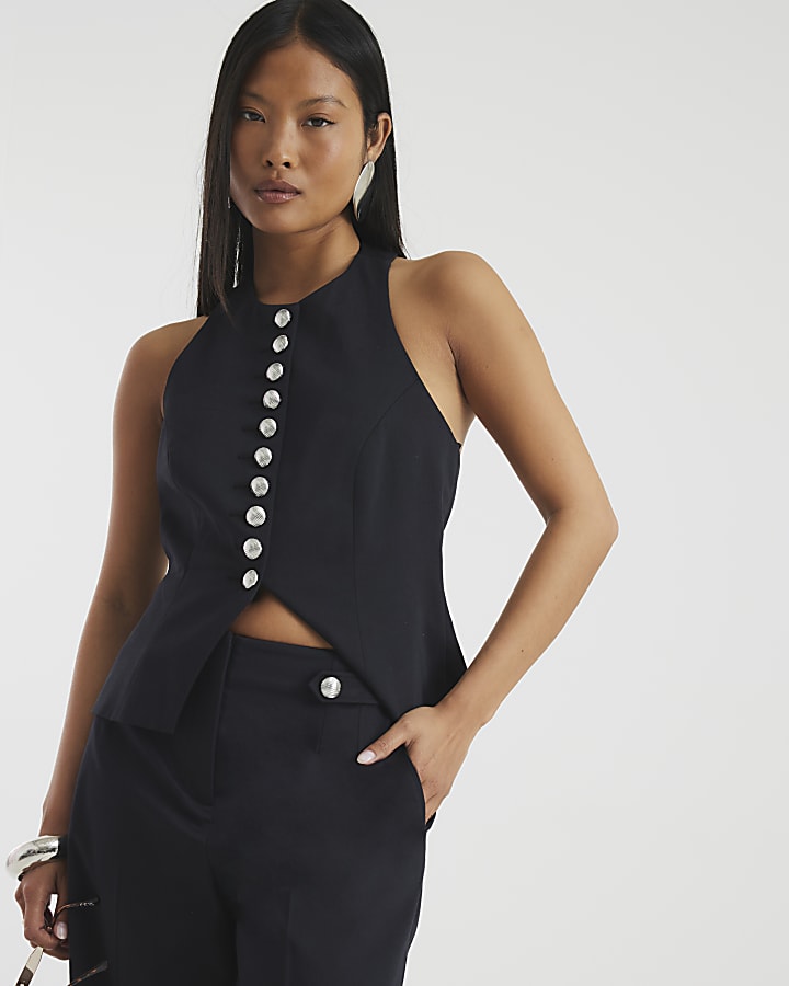 Petite Black Wide Leg Trousers