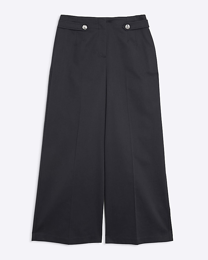 Petite Black Wide Leg Trousers