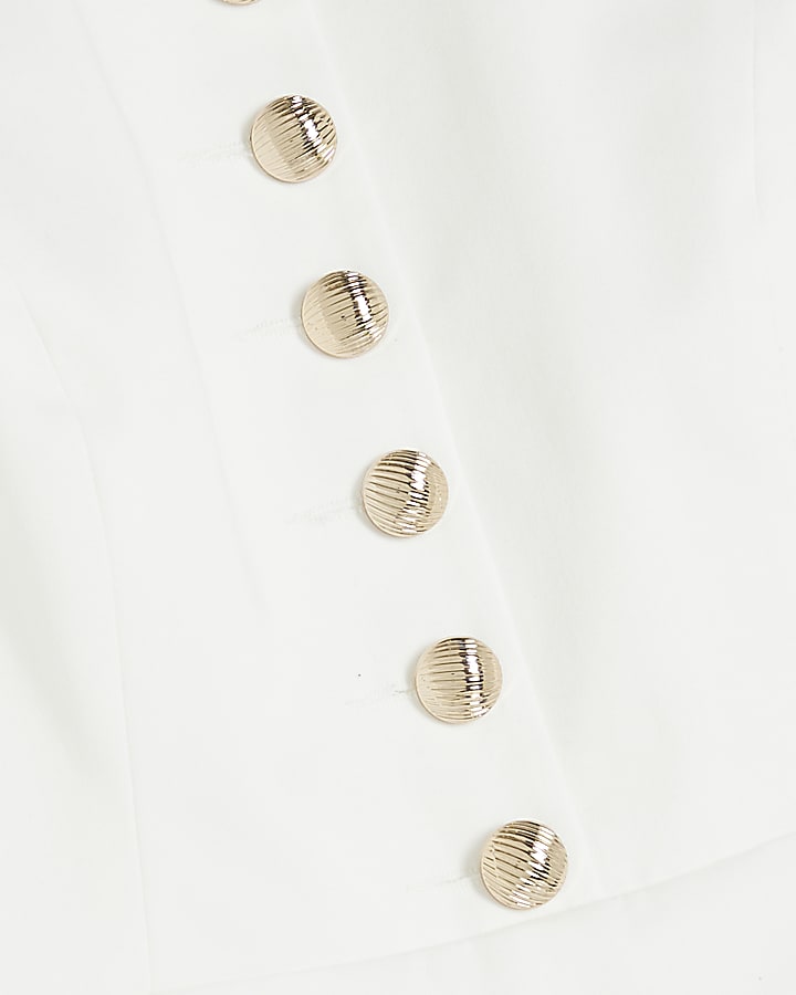 White Button Front Shift Mini Dress