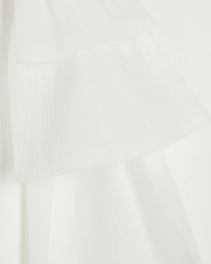 White Sleeveless Bow Tank Top