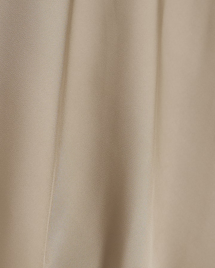 Beige Satin Maxi Skirt
