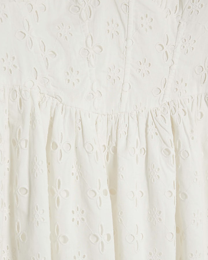 White Premium Broderie Mini Dress