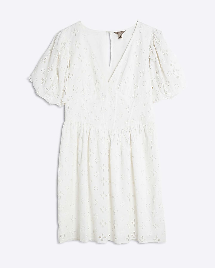 White Premium Broderie Mini Dress