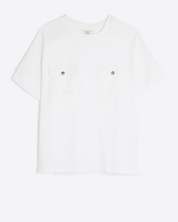 White Short Sleeve Pocket Utility T-shirt