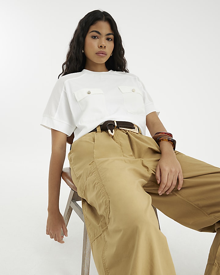 White Short Sleeve Pocket Utility T-shirt