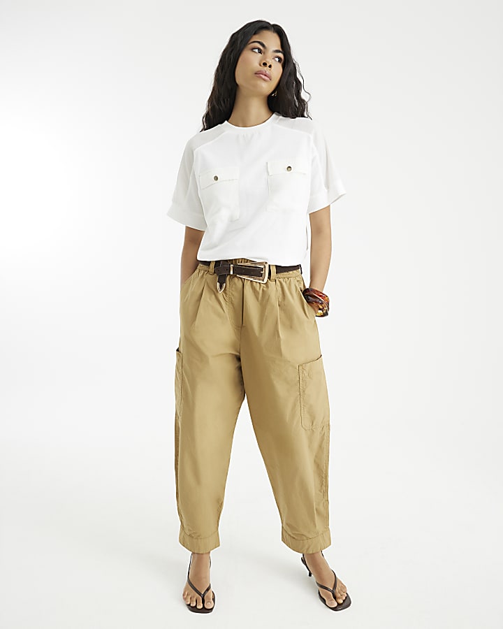 White Short Sleeve Pocket Utility T-shirt